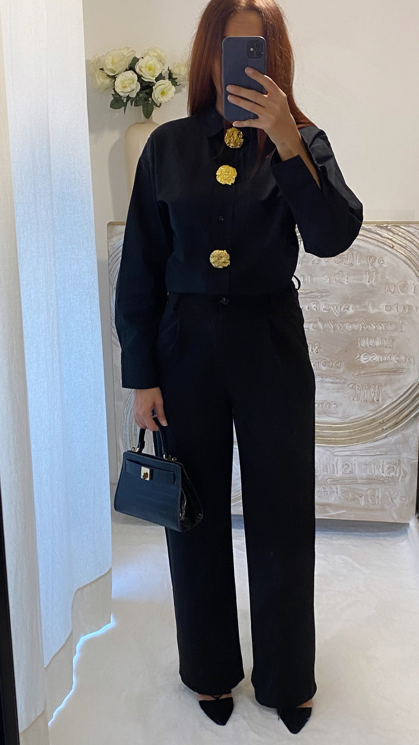 De Paris™ |Pantalon épais Lara noir