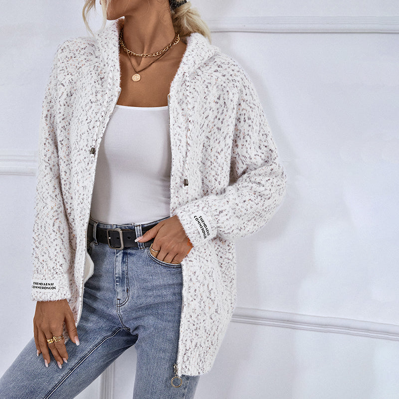 De Paris™ | Cardigan Tricoté À Capuche Décontracté