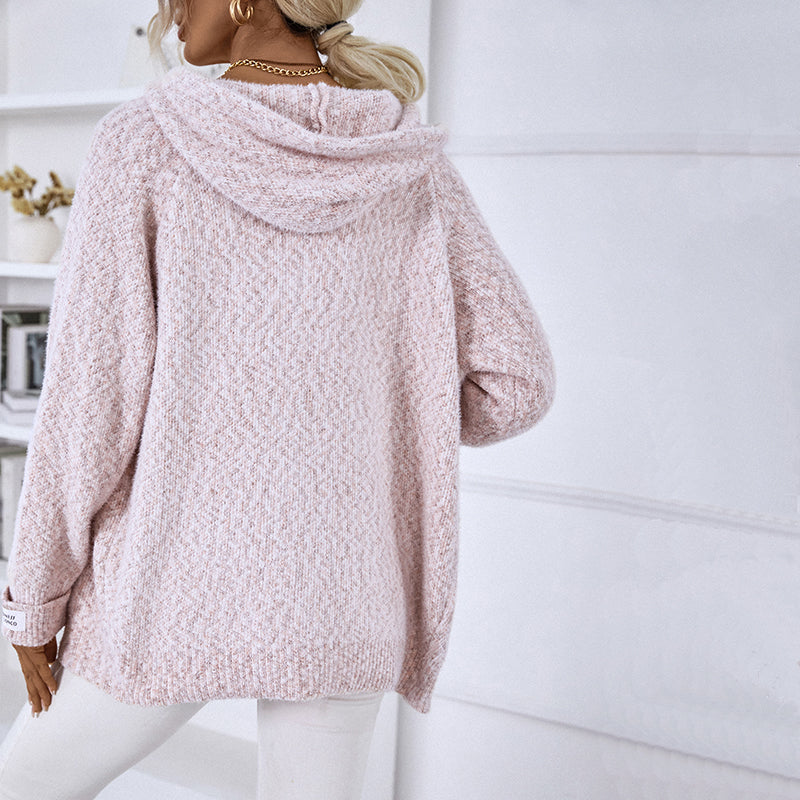 De Paris™ | Cardigan Tricoté À Capuche Décontracté