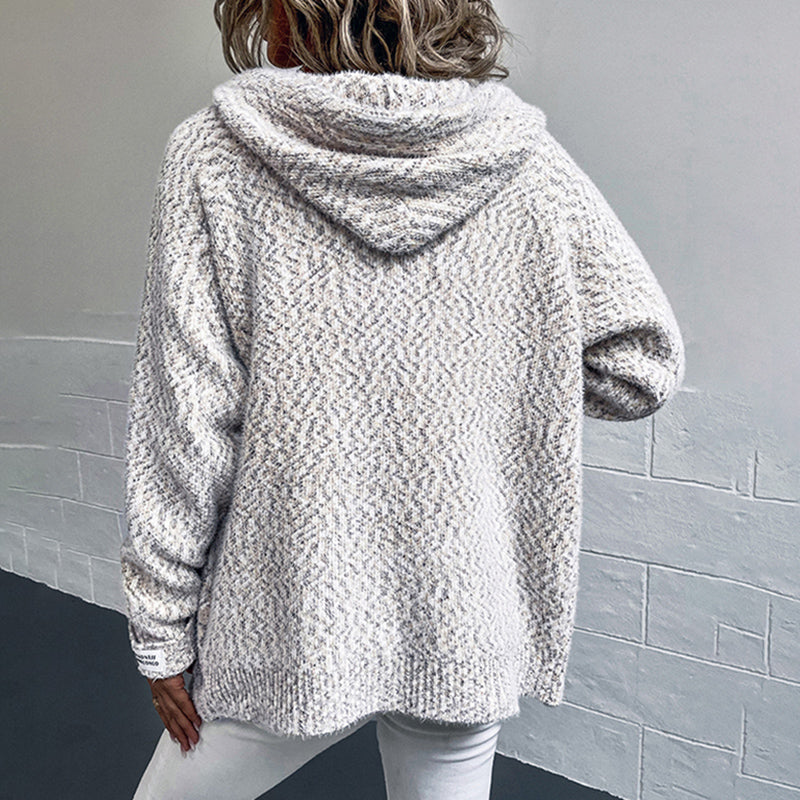 De Paris™ | Cardigan Tricoté À Capuche Décontracté