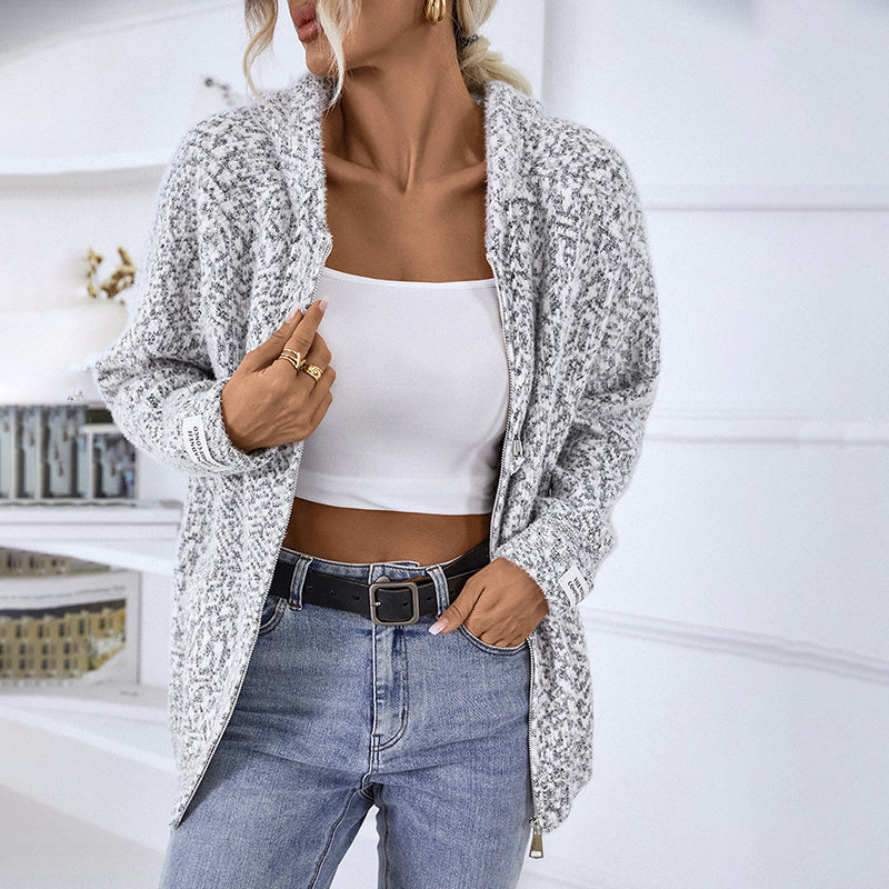 De Paris™ | Cardigan Tricoté À Capuche Décontracté