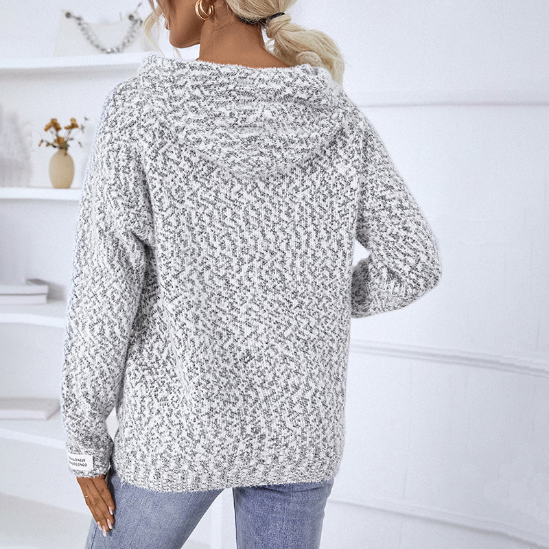 De Paris™ | Cardigan Tricoté À Capuche Décontracté