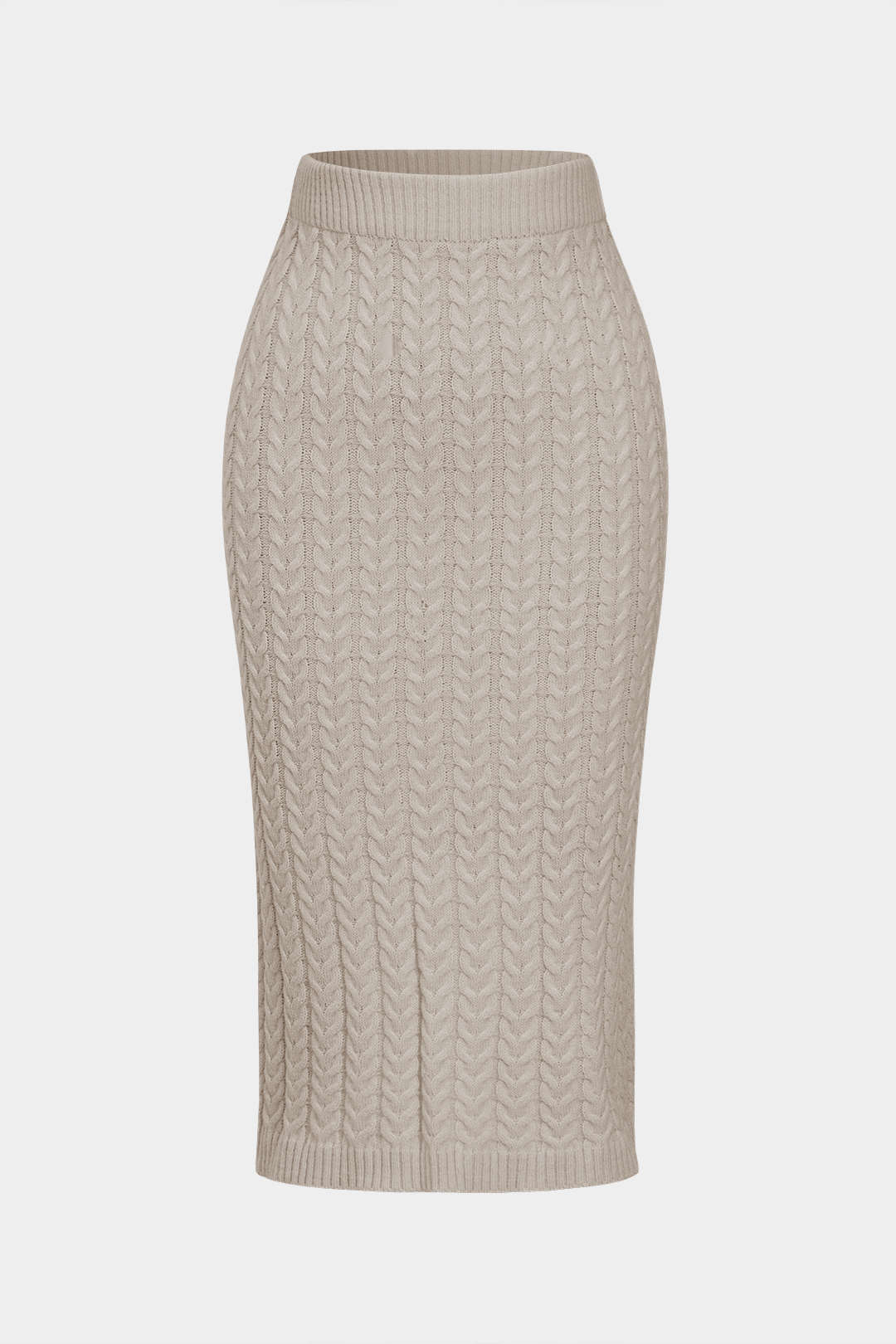 De Paris™ | Ensemble Tricot Uni : Haut à Manches Longues et Jupe Fendue