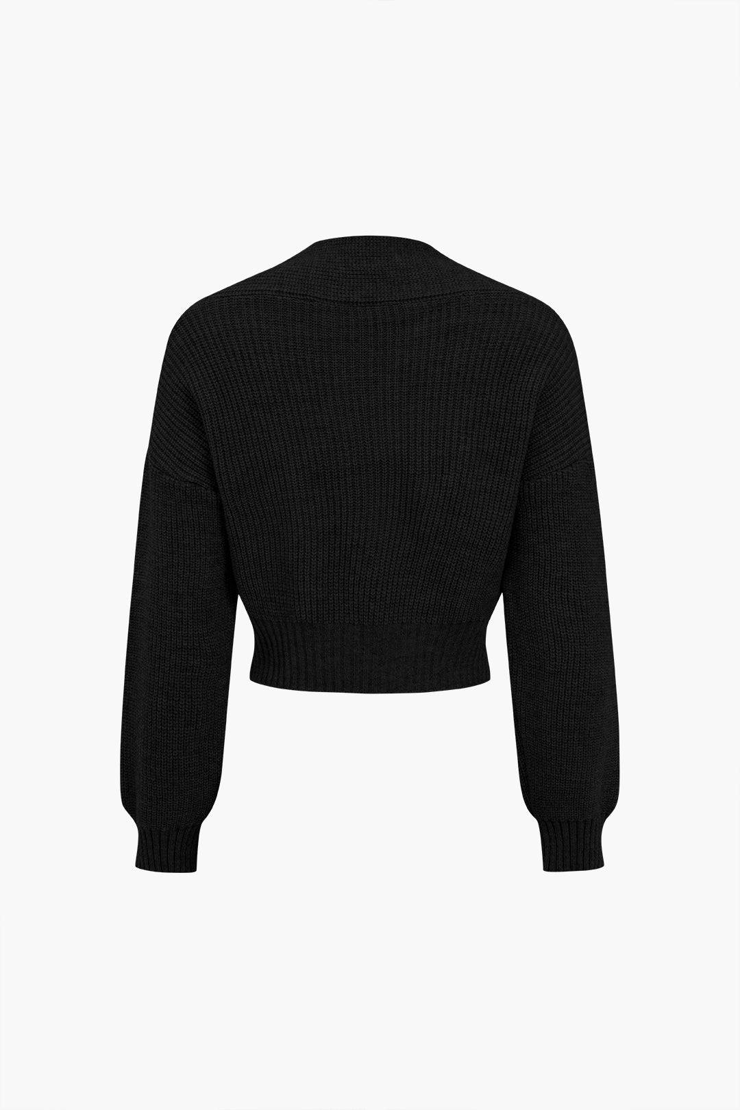 De Paris™ |Ensemble Tricot Uni : Haut Boutonné à Col V et Jupe Mini