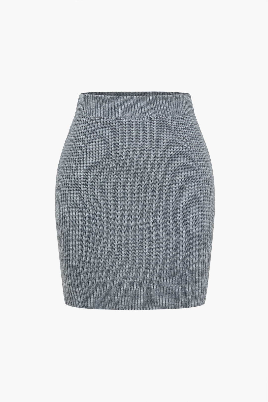 De Paris™ |Ensemble Tricot Uni : Haut Boutonné à Col V et Jupe Mini