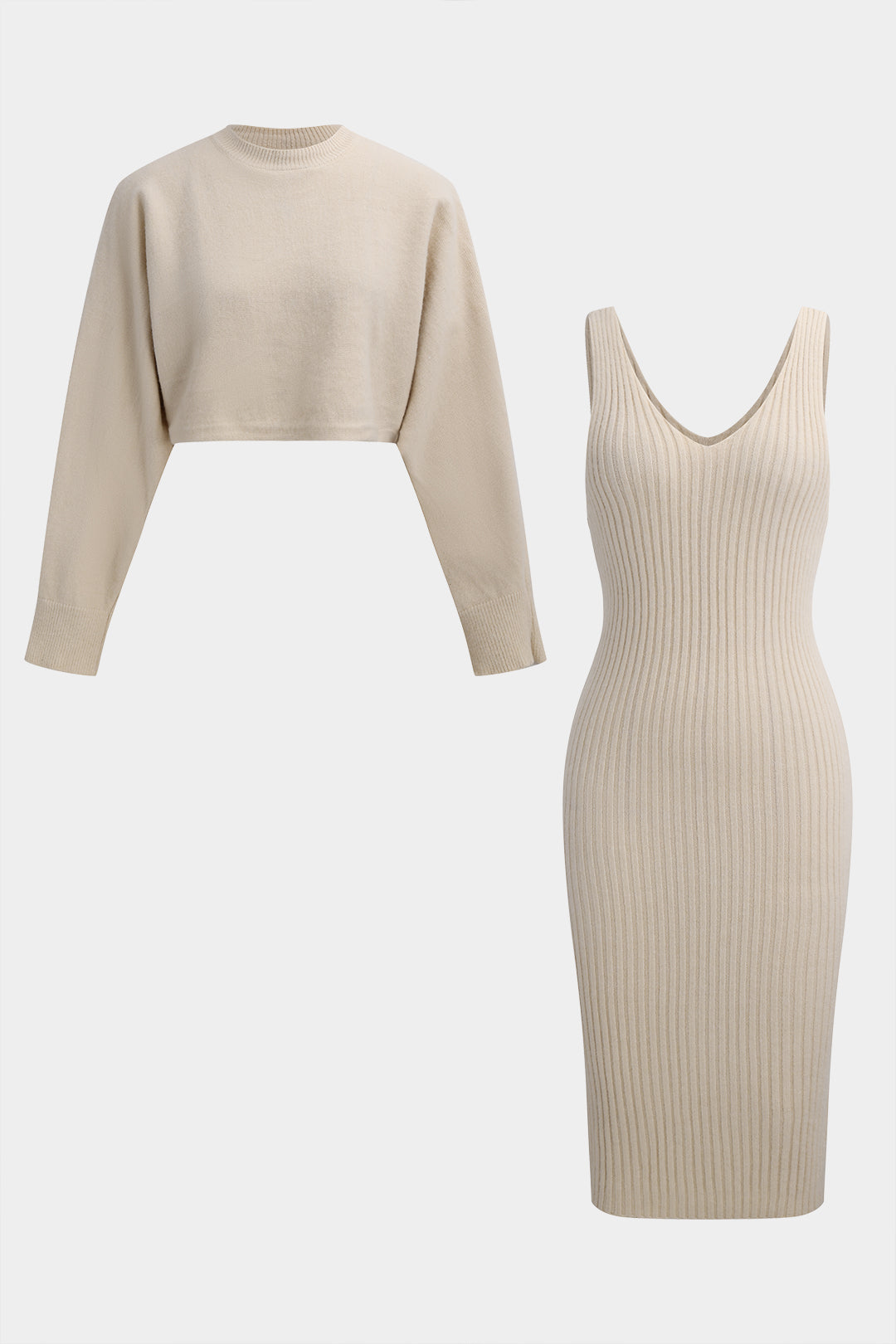 De Paris™ | Ensemble Pull : Haut à Manches Longues et Robe
