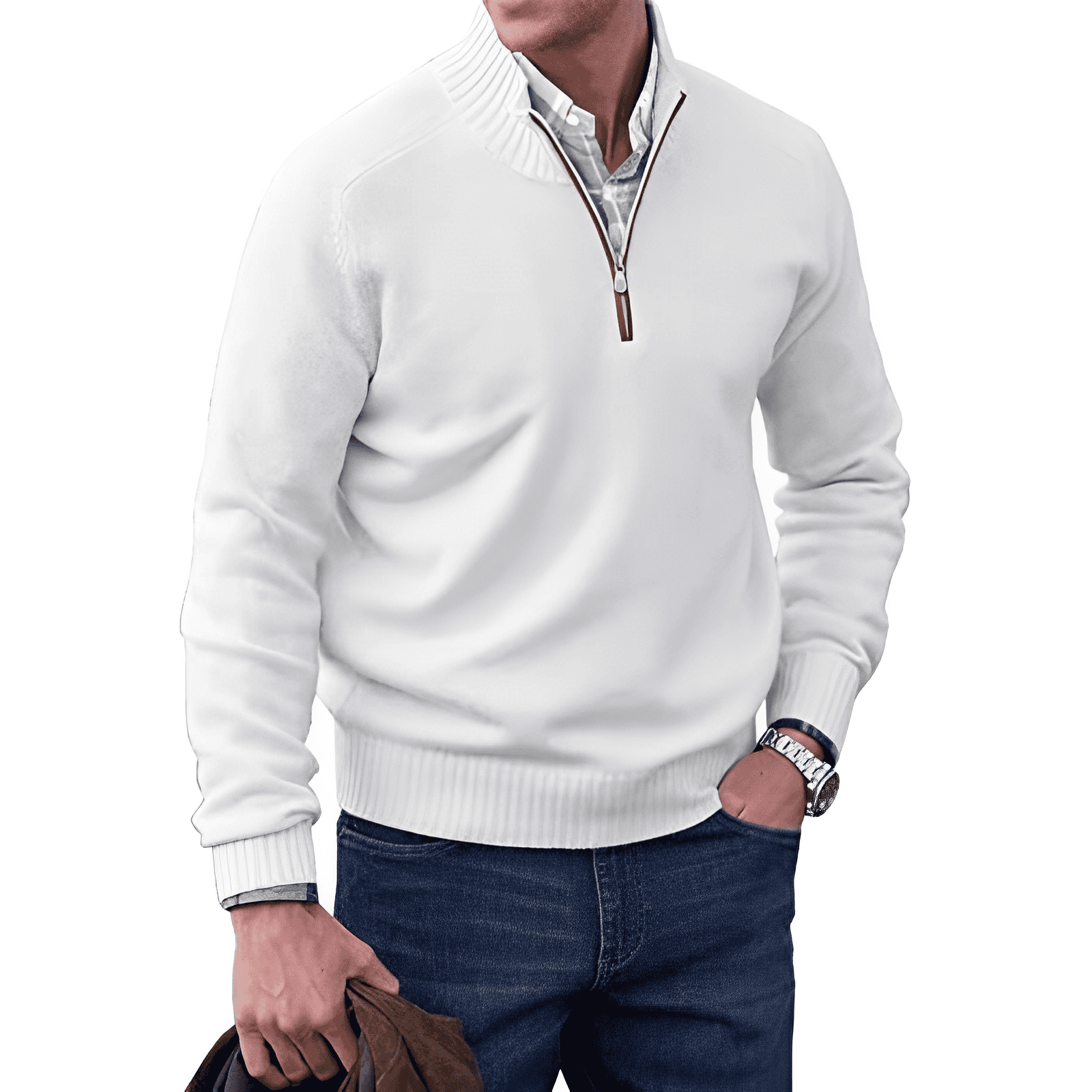 Elvy Paris™ | Pull zippé en cachemire élégant