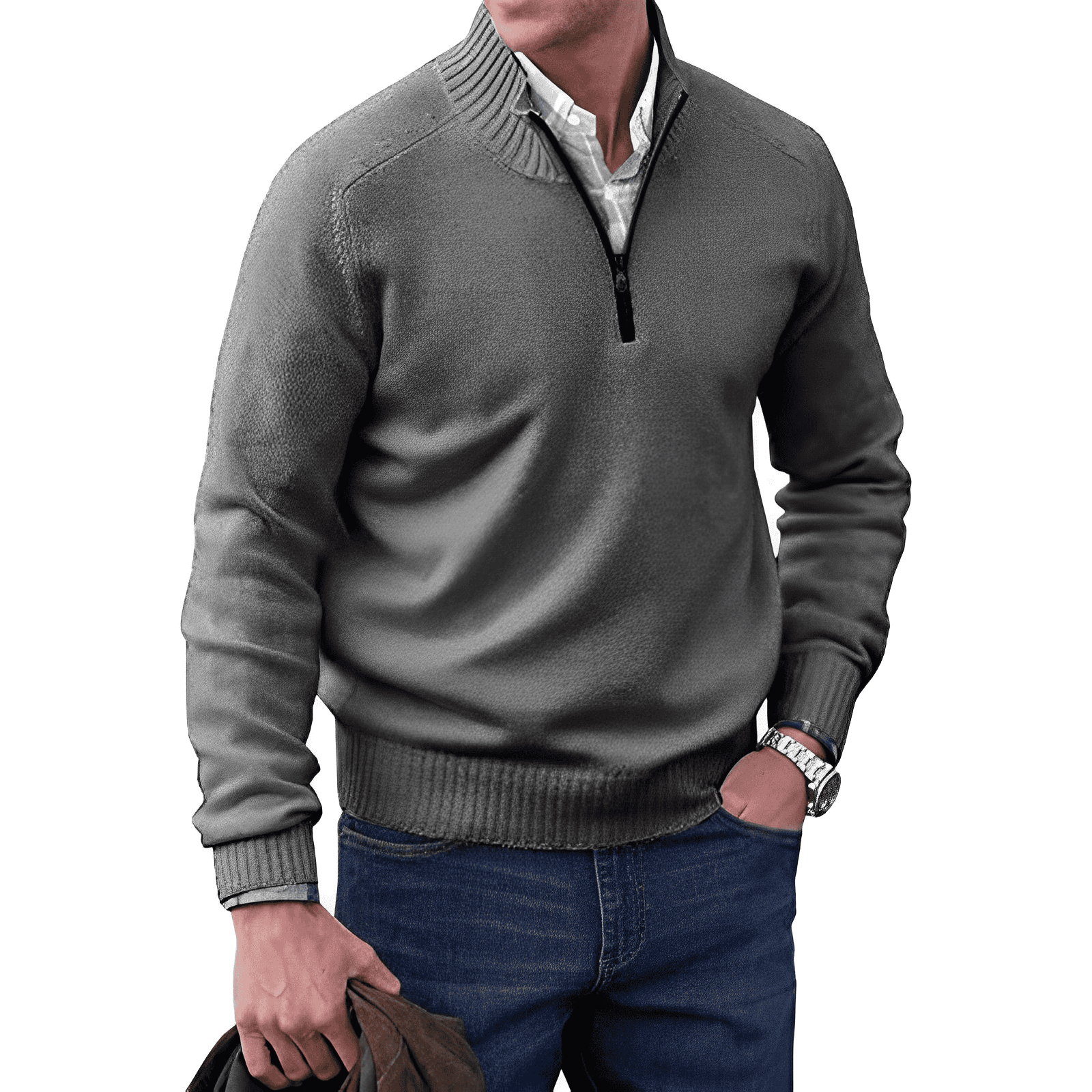 Elvy Paris™ | Pull zippé en cachemire élégant