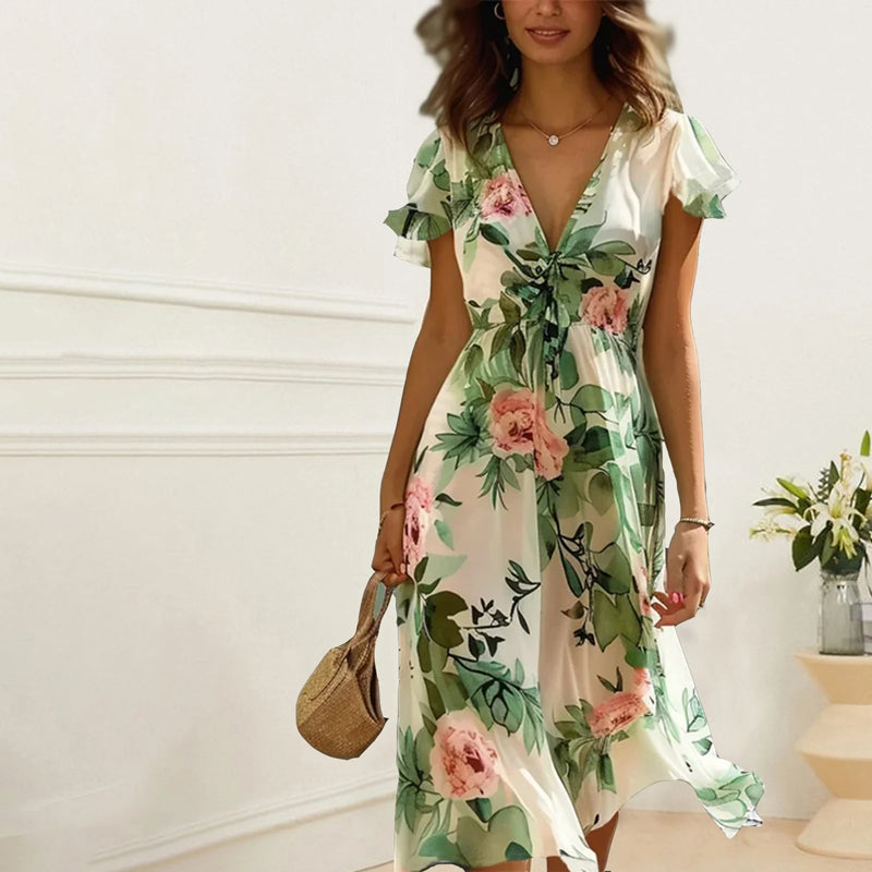Robe Élégante À Imprimé Floral