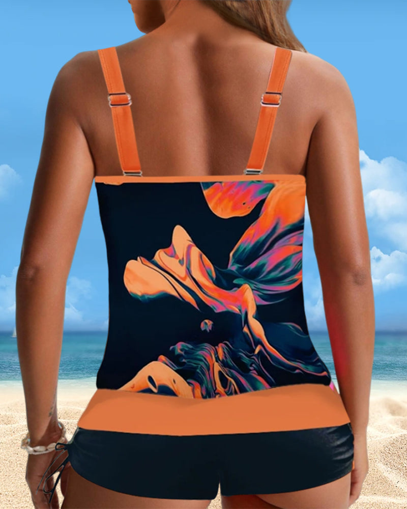 Maillot de bain tankini imprimé élégant
