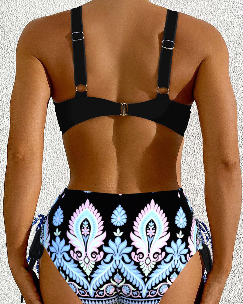 Maillot De Bain Sexy Soutien-Gorge Deux Pièces Taille Haute