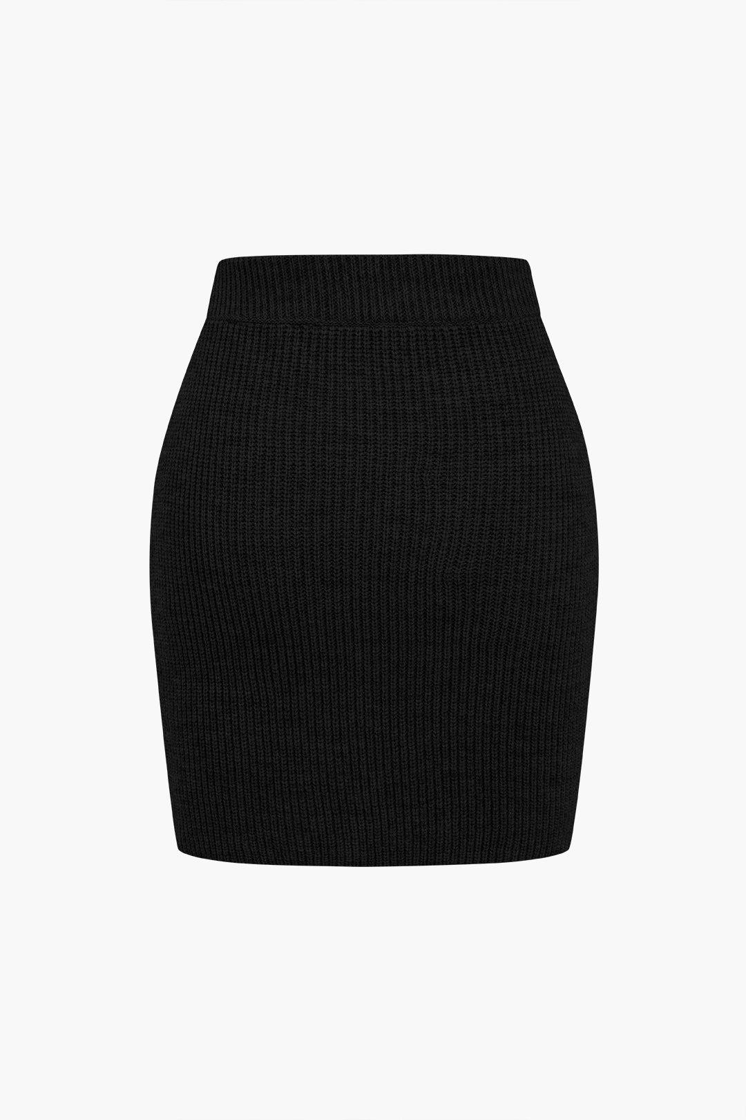 De Paris™ |Ensemble Tricot Uni : Haut Boutonné à Col V et Jupe Mini