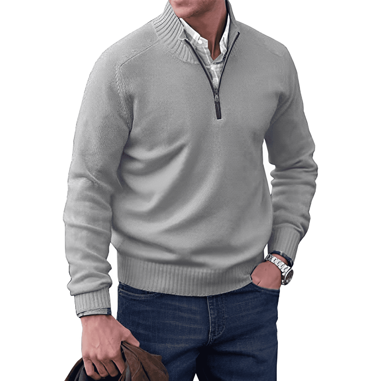 Elvy Paris™ | Pull zippé en cachemire élégant