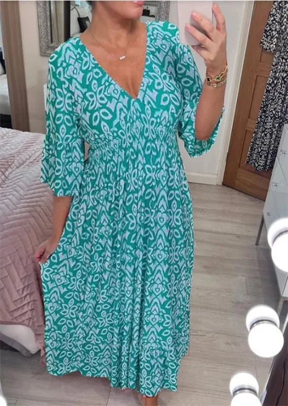 De Paris™ | Robe fleurie avec décolleté en V