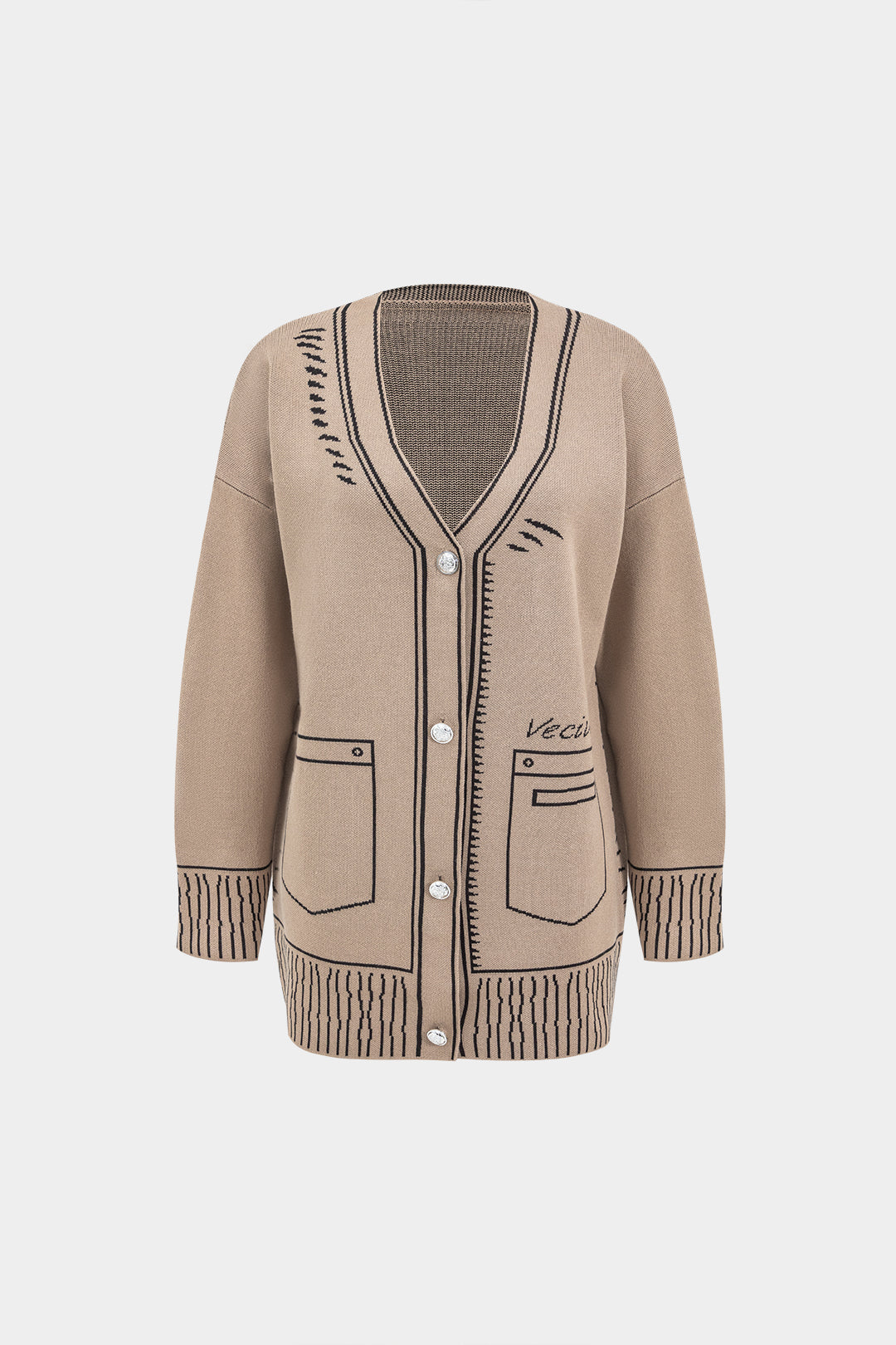 De Paris™ | Ensemble Pull Imprimé Géométrique et Pantalon