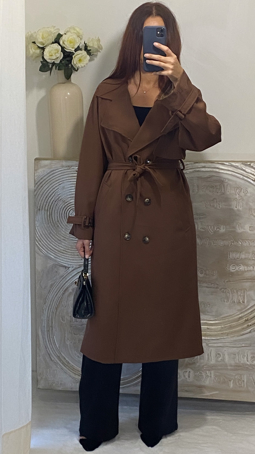 De Paris™ |Trench doublé en tissus marron