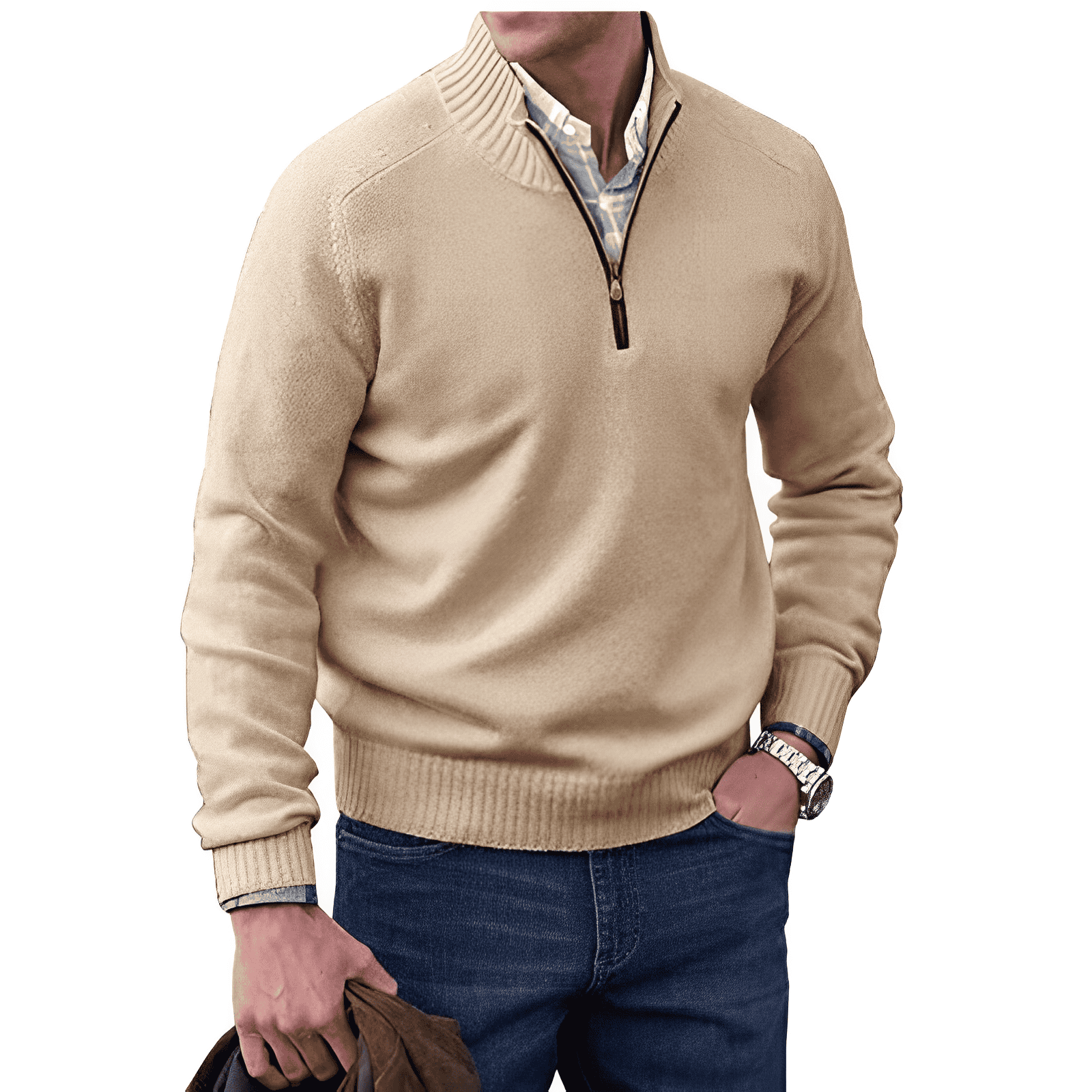 Elvy Paris™ | Pull zippé en cachemire élégant