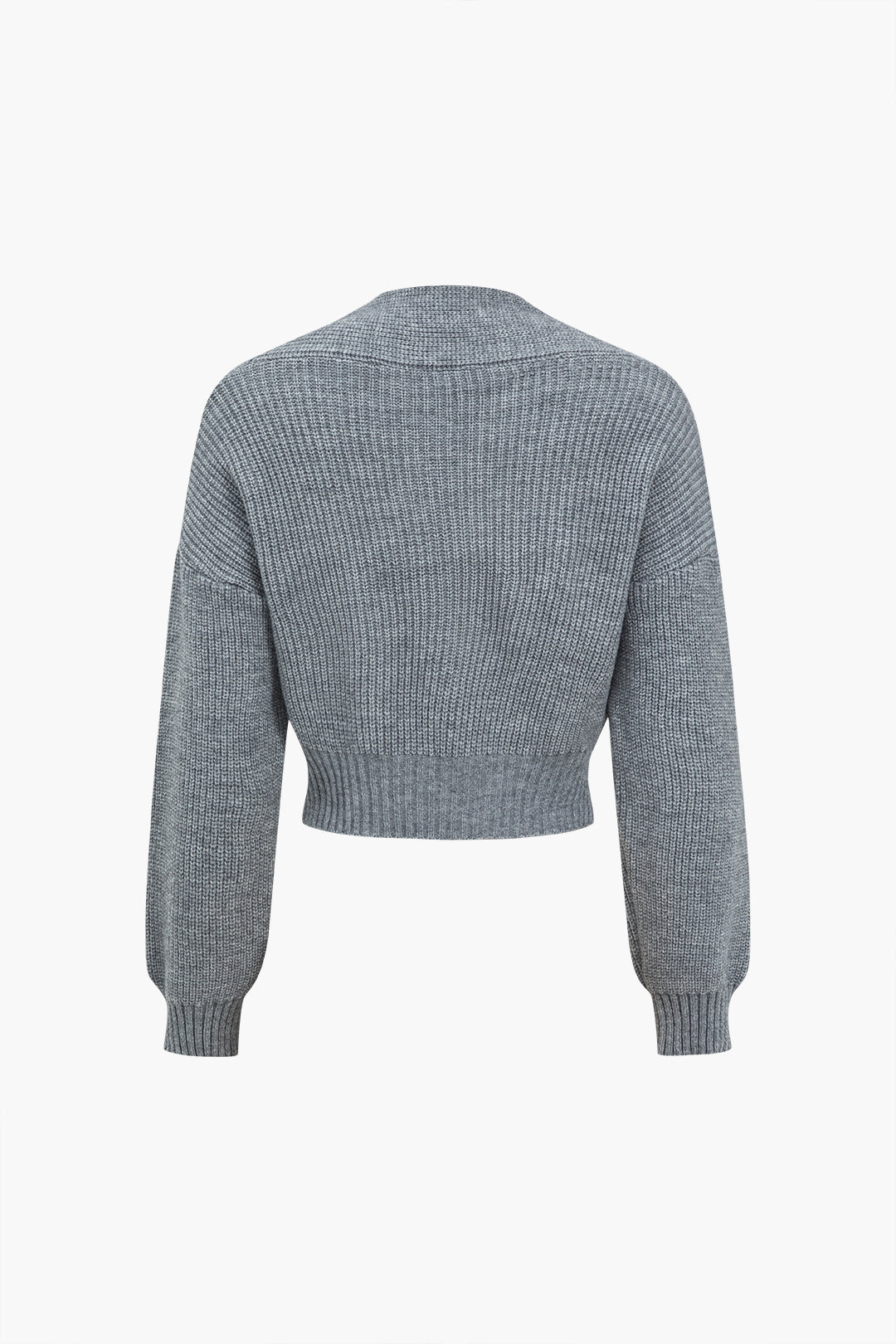 De Paris™ |Ensemble Tricot Uni : Haut Boutonné à Col V et Jupe Mini