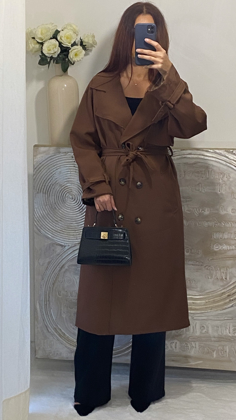 De Paris™ |Trench doublé en tissus marron