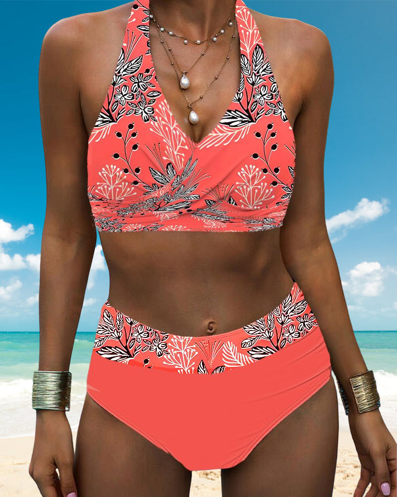 Ensemble bikini imprimé dos nu