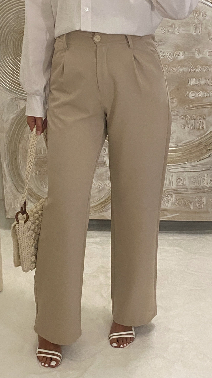 De Paris™ |Pantalon épais Lara beige