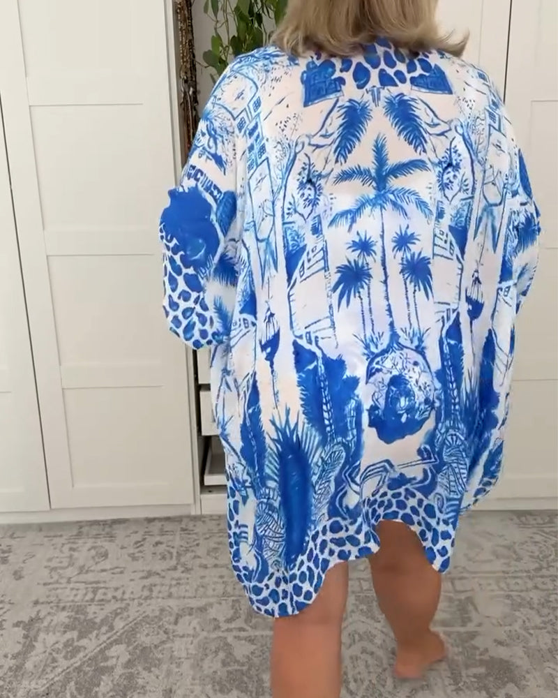 Maillot De Bain Protection Solaire Trois Pièces Imprimé