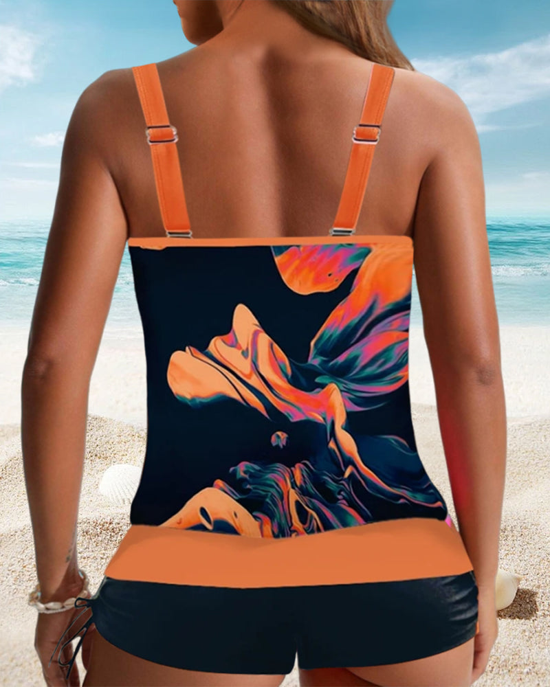 Maillot de bain tankini imprimé élégant