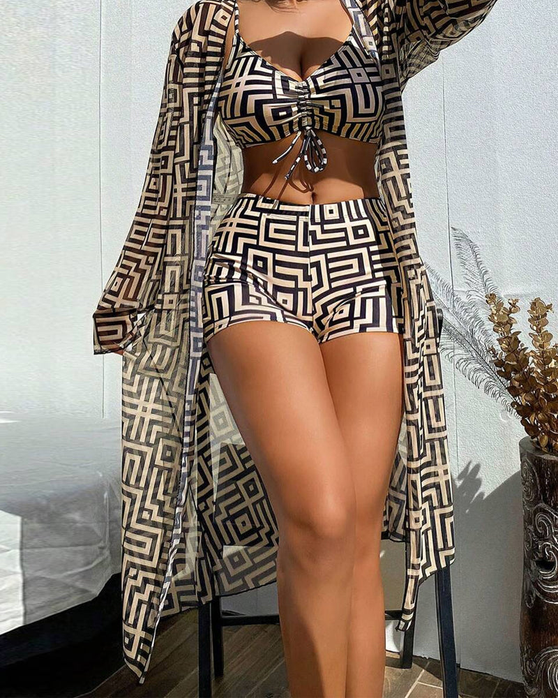Maillot De Bain Taille Haute Trois Pièces