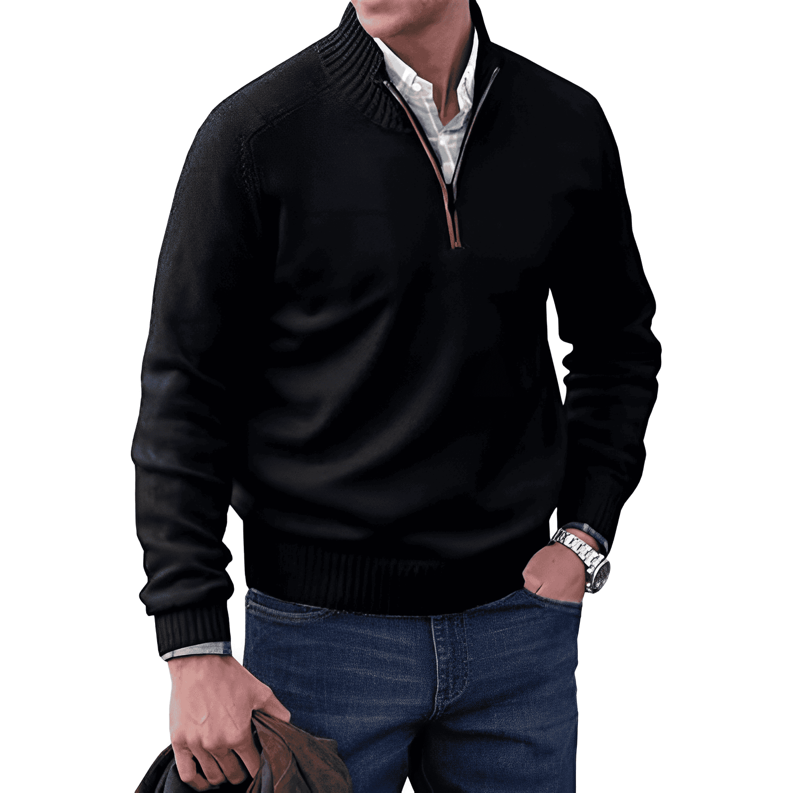 Elvy Paris™ | Pull zippé en cachemire élégant