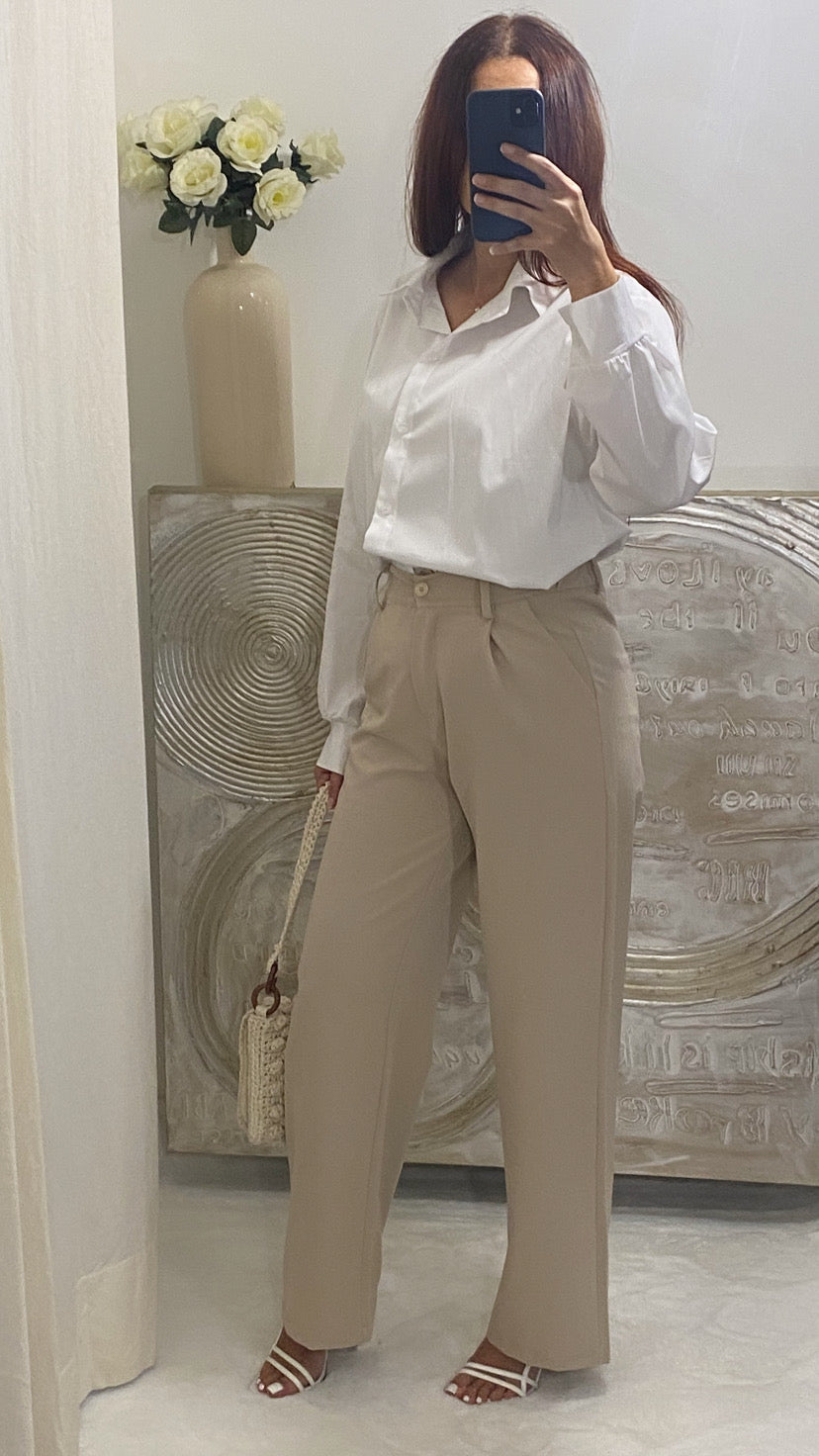 De Paris™ |Pantalon épais Lara beige