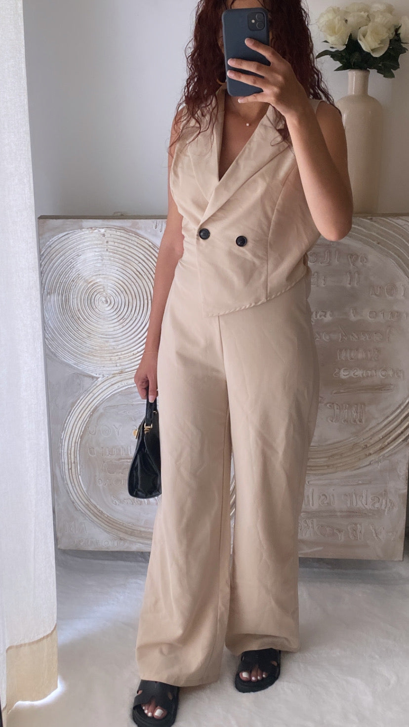 De Paris™ |Combinaison blazer beige