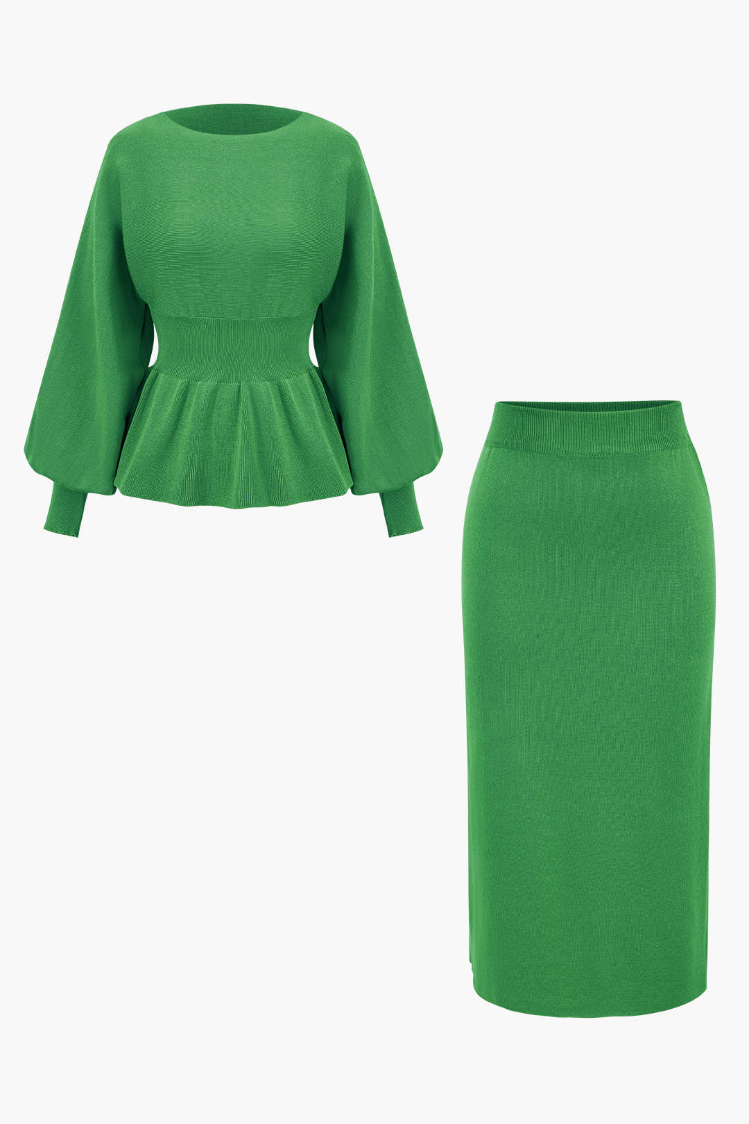 De Paris™ | Ensemble Tricot : Haut à Manches Gigot et Jupe
