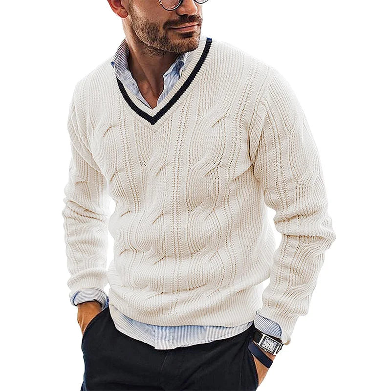 Elvy Paris™ | Pull en Tricot Slim Fit Col V