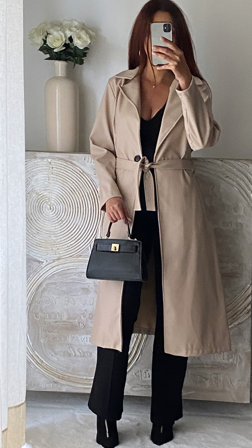 De Paris™ |Trench simili cuir LOLLY beige