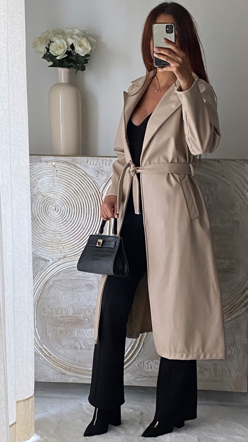 De Paris™ |Trench simili cuir LOLLY beige