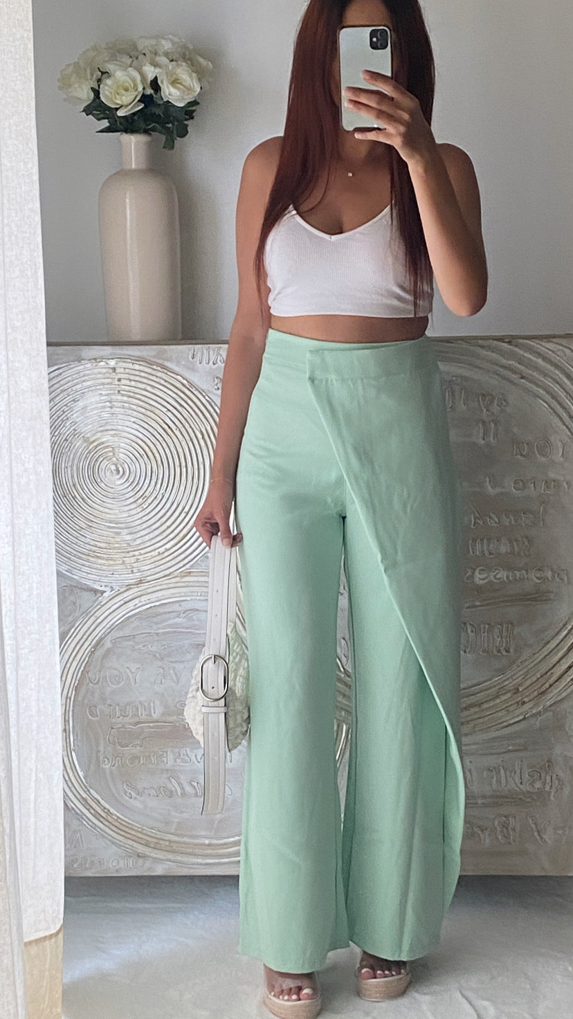 De Paris™ |Pantalon vert d’eau Yasmine