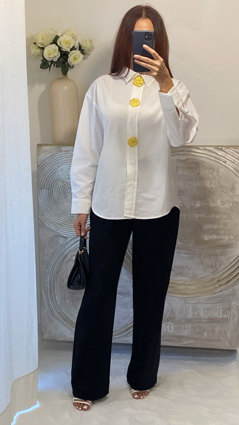 De Paris™| Chemise épaisse en coton Lina blanche