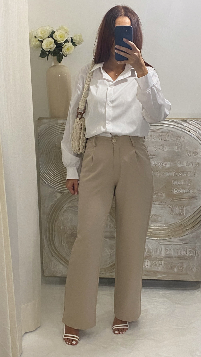 De Paris™ |Pantalon épais Lara beige