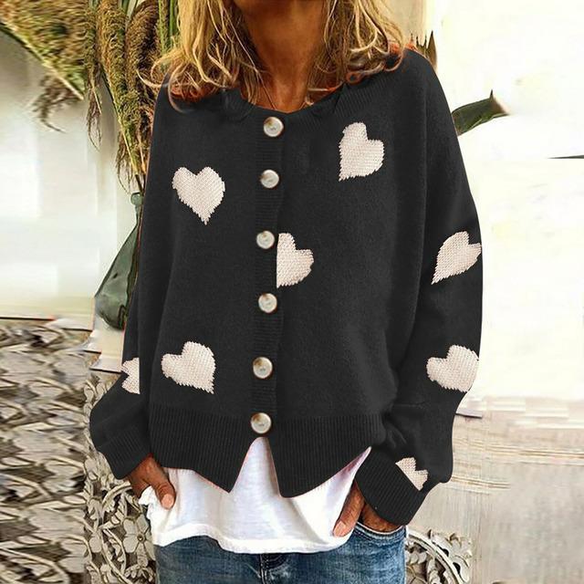 De Paris™ | Cardigan En Maille À Imprimé Cœur