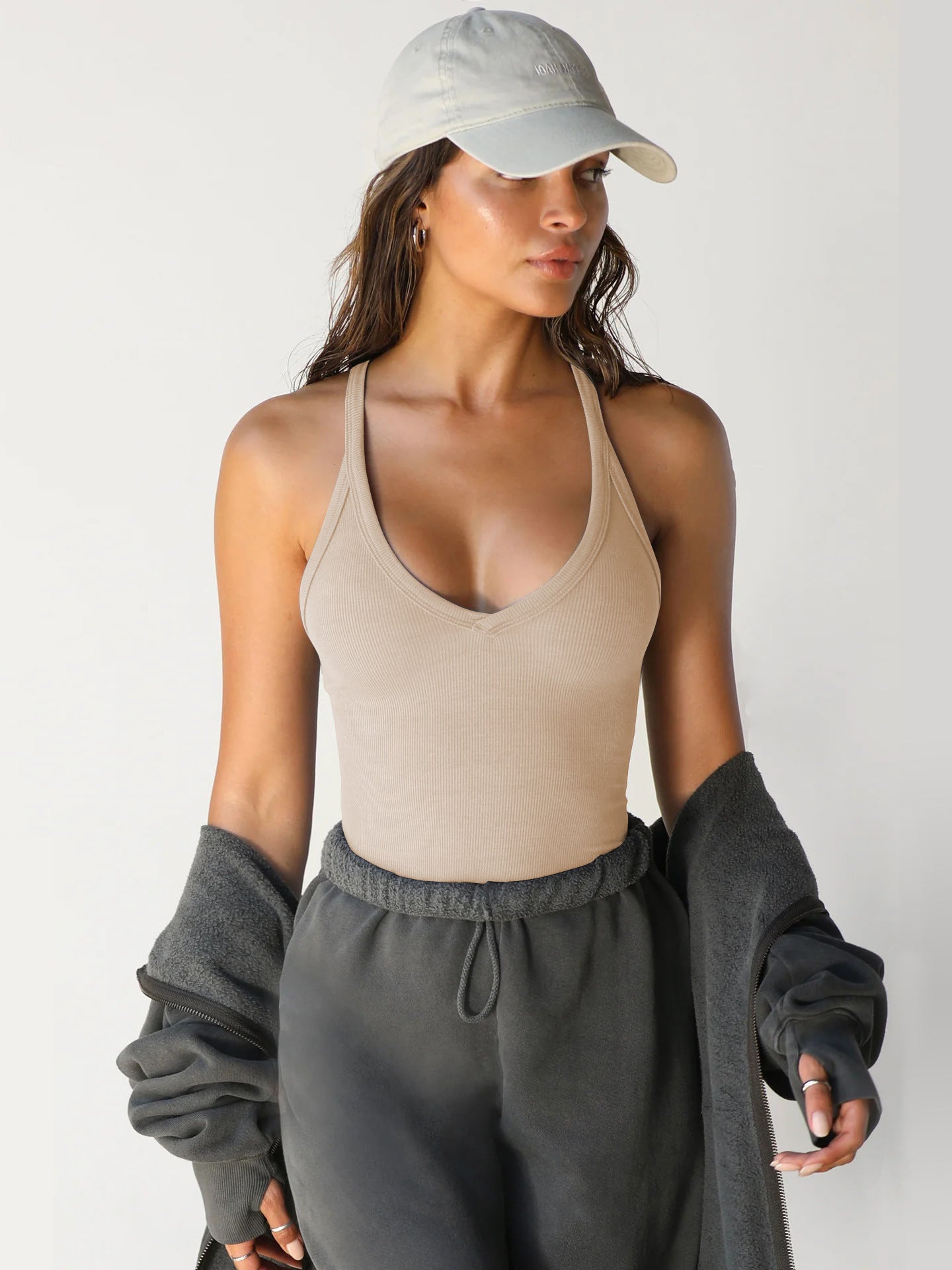 De Paris™ | Top Sans Manches avec Décolleté en V Profond et Dos Nu
