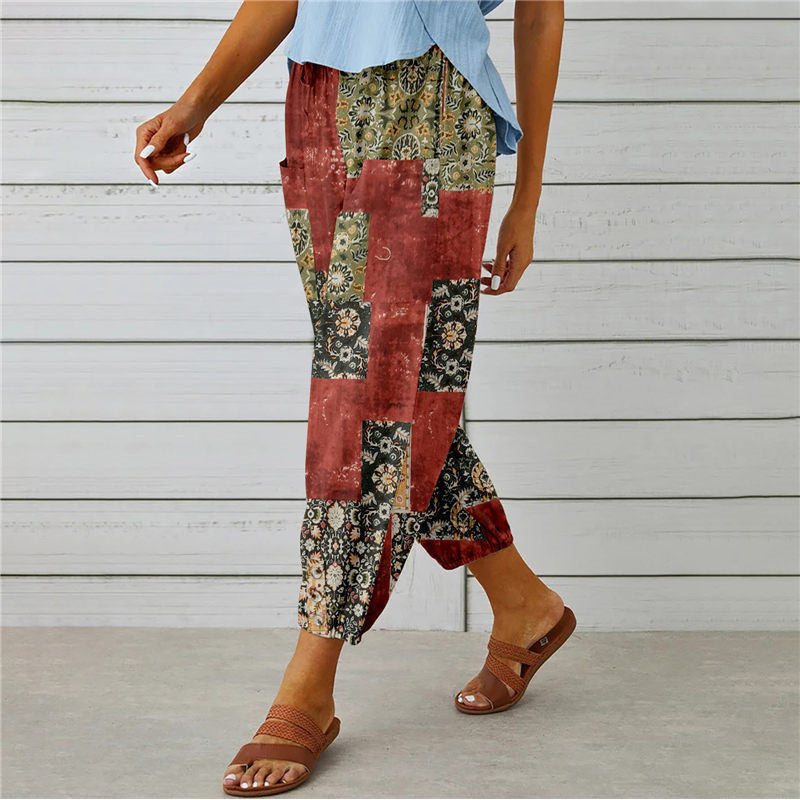 De Paris™|Pantalon Imprimé Vintage