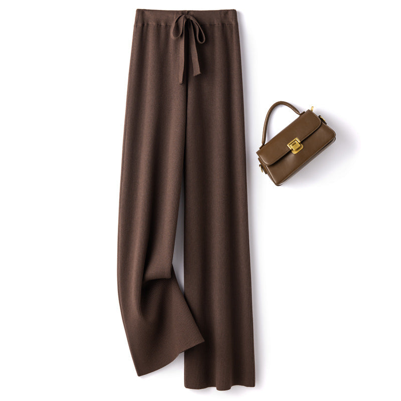 De Paris™ | pantalon en tricot de laine à jambes larges