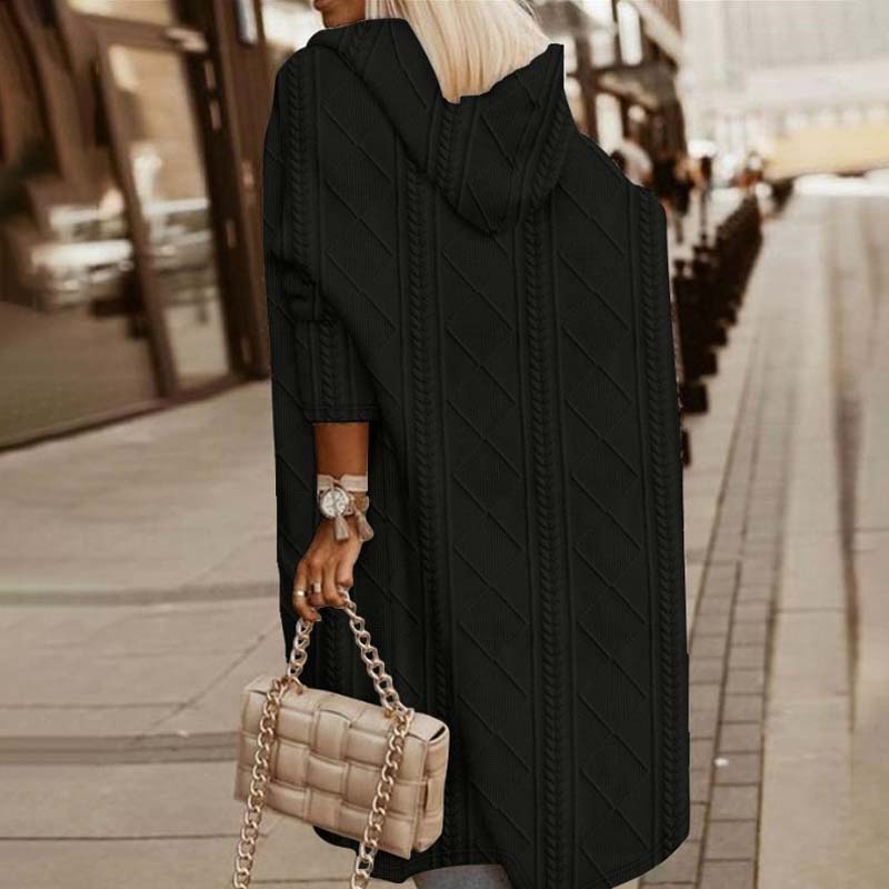 De Paris™ | Cardigan Tricoté À Capuche Décontracté