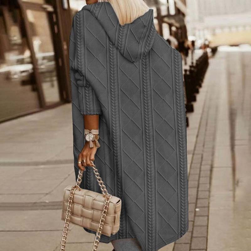 De Paris™ | Cardigan Tricoté À Capuche Décontracté