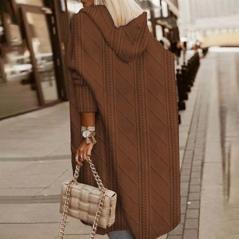 De Paris™ | Cardigan Tricoté À Capuche Décontracté
