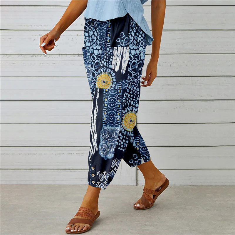 De Paris™|Pantalon Imprimé Vintage