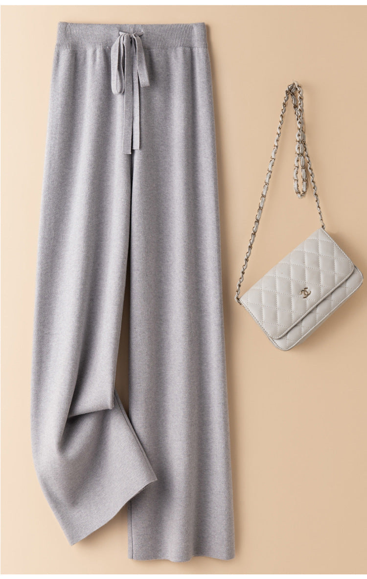 De Paris™ | pantalon en tricot de laine à jambes larges