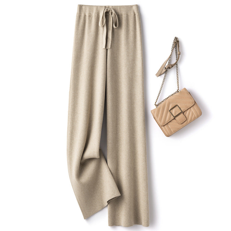 De Paris™ | pantalon en tricot de laine à jambes larges