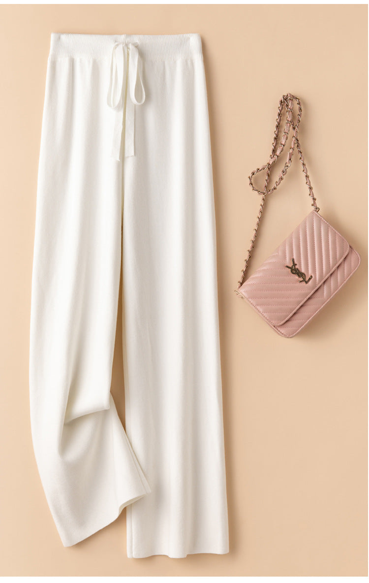 De Paris™ | pantalon en tricot de laine à jambes larges