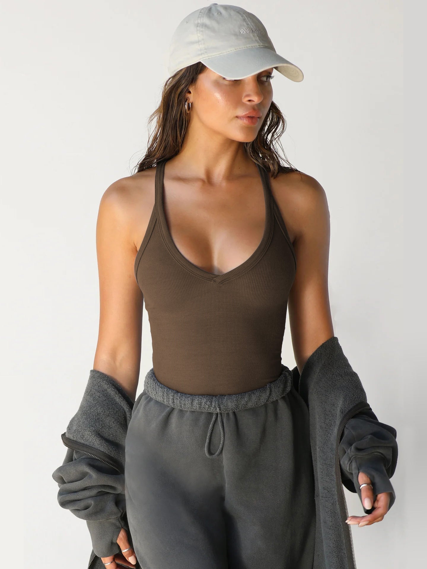 De Paris™ | Top Sans Manches avec Décolleté en V Profond et Dos Nu